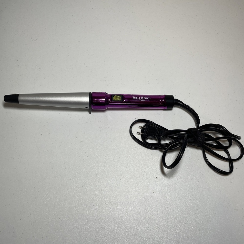 Bed Head Purple Ceramic BH341 Tapered Styling Iron | Clamp-Free 1.25" Preowned